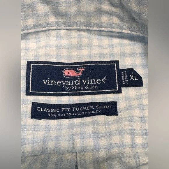 Vineyard Vines Men’s On The Go/Tucker Shirts Lot Of 2 Size XLG Blue Lightweight - Picture 11 of 15